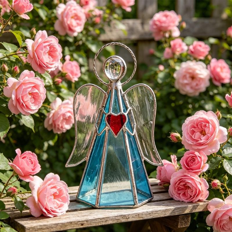 Colorful Acrylic Angel Statue Tealight Candle Stand Votive Candle Holder For Religious Ceremonies And Wedding Gift