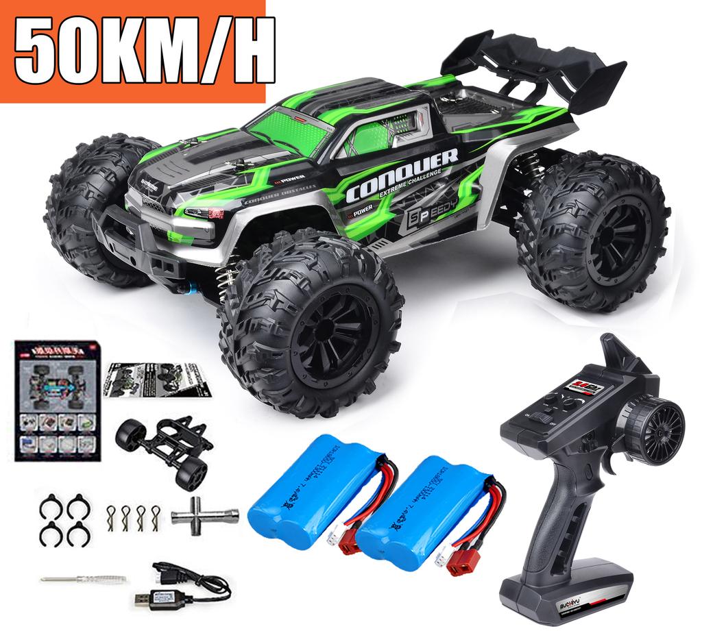 Радиоуправляемая машина Внедорожник 4x4 Высокоскоростная 75 км/ч Машина на пульте управления со светодиодной фарой Бесколлекторный 4WD 1/16 Монстр-трак Игрушки для мальчиков Подарок