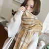 2025 Scarf Shawl Women's New Winter Thickened Warm Imitation Cashmere Scarf, Plaid Autumn and Winter Scarf Women