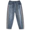 Светло-голубые мешковатые джинсы-шаровары Mom Elastic Capri Denim Брюки Модные панталоны