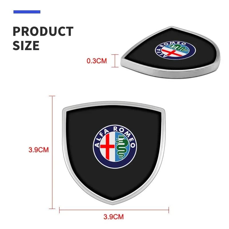 1/2pcs Car Styling 3D Metal Emblem Body Window Sticker Decal For Alfa Romeo Giulietta GT 159 147 156 Brera Giulia Stelvio