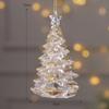 Clear Crystal Christmas Tree Pendants Acrylic Snowflake Piece Xmas Tree Hanging Ornaments  Gift