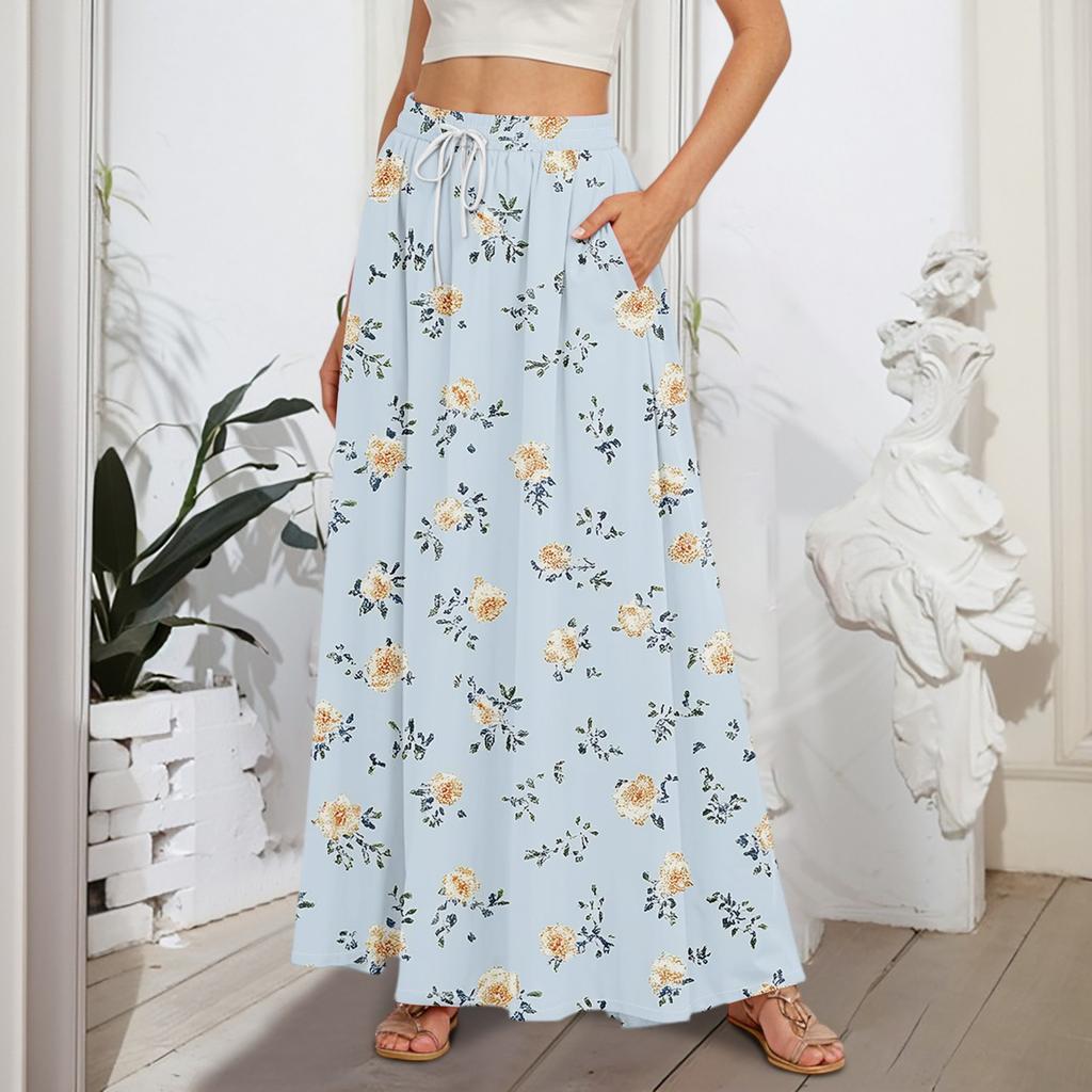 Женские струящиеся расклешенные юбки-макси с оборками и эластичным поясом, элегантные многослойные длинные юбки в стиле бохо