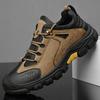 Color Matching Men Hiking Shoes Genuine Leather Outdoor Sneakers Retro Style Non-slip Casual Shoes Leisure Walk Treking Footwear