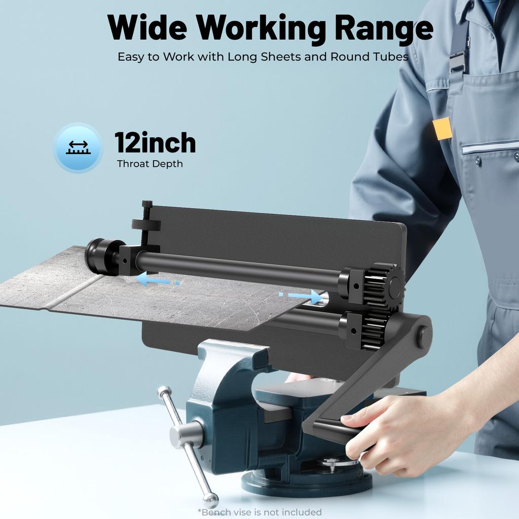 Ручной станок для формовки металла, 12-дюймовый зев, набор из 6 штампов, инструмент для формовки металла для изготовления листового металла, ремонта автомобилей