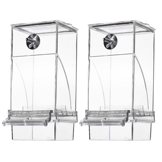 Прозрачная акриловая кормушка для птиц, автоматическая кормушка для птиц без беспорядка, кормушка для попугаев большой емкости, защита от разлива