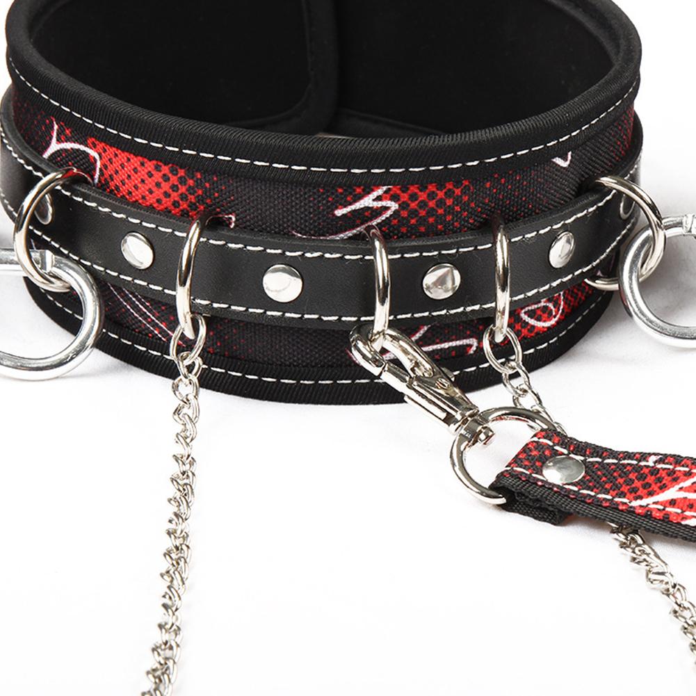 Sexy Exotic Apparel PU Leather Collar Nipple Clamps Handcuffs Sex Bondage Sexy Products Exotic Accessories