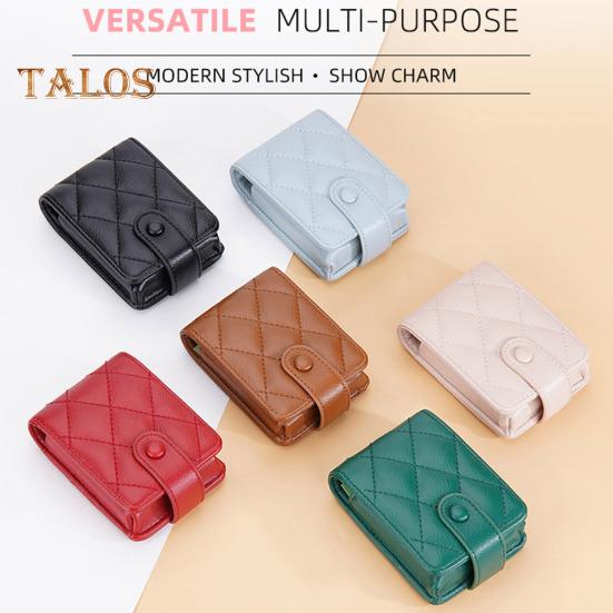 Женская сумка для хранения помады с зеркалом, однотонная искусственная кожа, портативный мини-путешественник, женский макияж, блеск для губ, оттенок, лак, органайзер, чехол, кошелек