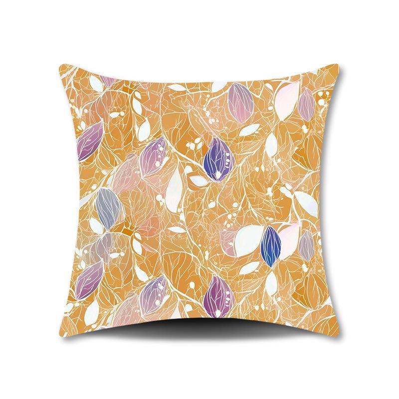 Spring Flower Print Pillow Cover for Home Living Room Sofa Cushion Cover Linen Print Cushion Cover