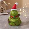 Small Christmas Sculptures Green Monsters Ornament with Santa Hat And Scarf, Resin Frog Cute Elf Tabletop Decor Figurine for Home Decoration, Outdoor