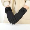 Fashion Grace Lady Gloves Women Winter Cute Bow-Knot Touch Screen Driving Warm Windproof Glove Mittens