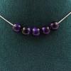 Stones and Minerals. 5-pearl Necklace, 8 Mm Purple Tiger's Eye. Stainless Steel Chain Necklace Women Men. Custom Size