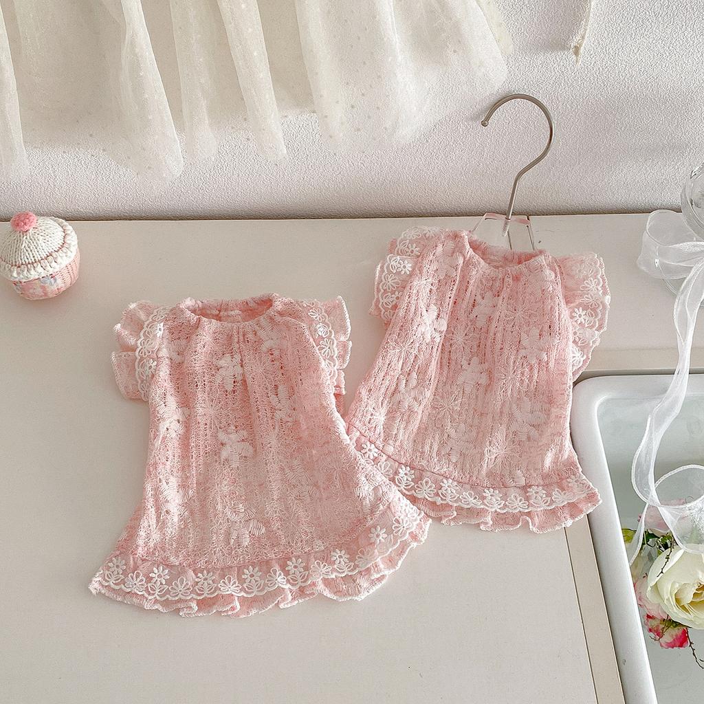 Pet Dog Lace Dress Breathable Princess Style Tank Top Pet Cute Teddy Sunscreen Dress Dog Clothes for Small Dogs