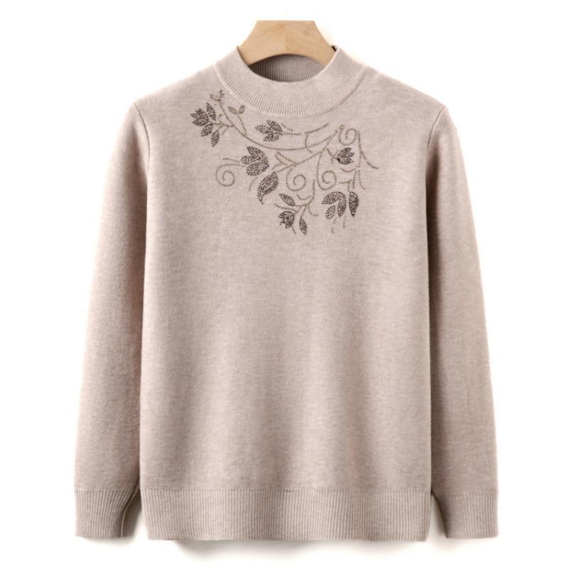 Мамина осенне-зимняя бархатная вязаная базовая рубашка, женский новый свитер, бабушкина теплая водолазка