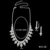 Jewelry New Full Diamond Pearl Necklace Sparkling Water Drop Diamond Accessories Dress Accessories Set