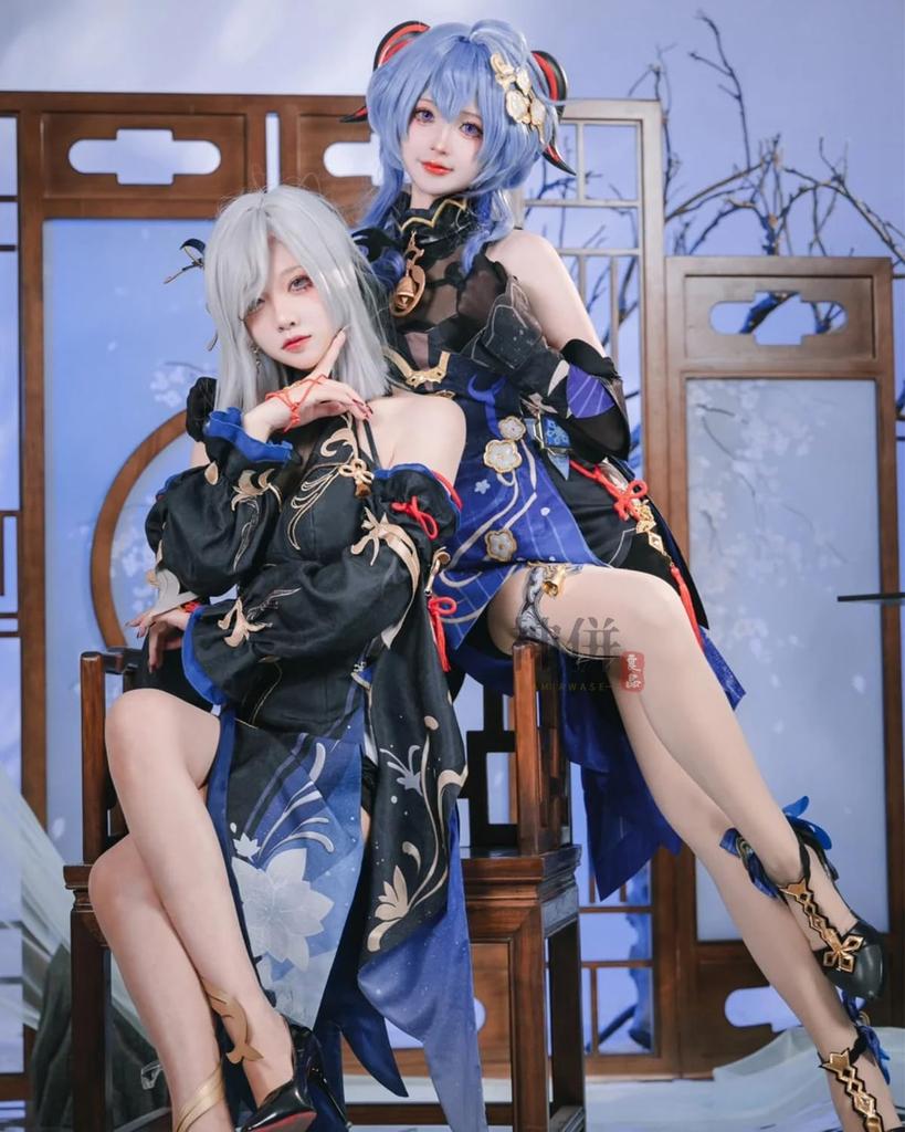 Ganyu Cosplay Lantern Festival Genshin Adult Cultural Festival Event Stage Outfit Wig Size [Excellent Product] Wig, Costume, Impact, Costume, Costume,
