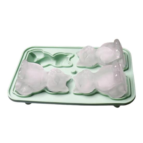 Форма для льда Французский бульдог Гибкий силиконовый лоток с защитной крышкой Оригинальная форма животного 3D Форма для льда для виски коктейлей сока Веселый любитель бульдогов