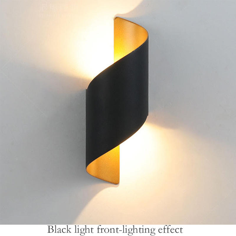 10W Upper And Lower Lighting Lamp Outdoor Stair Frame Spiral Stair Lighting Wall Decoration (Warm White)