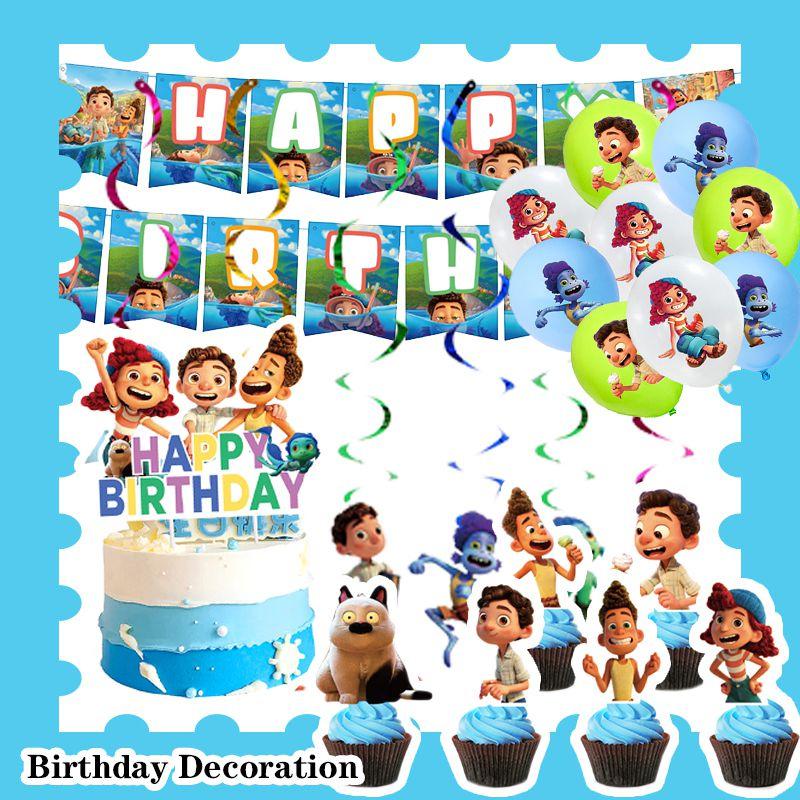 Высококачественные украшения для торта Luca Party с персонажами мультфильмов «Океан» для дней рождения