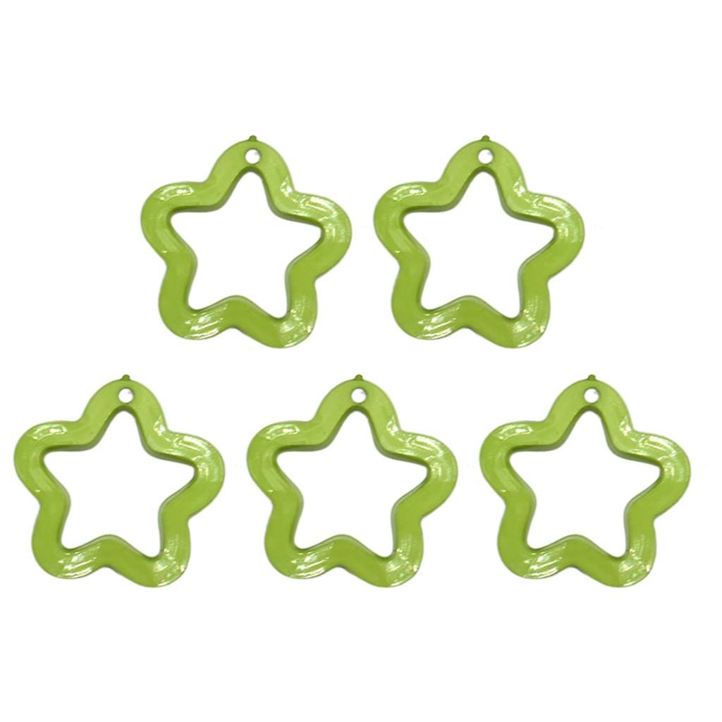 5pcs Acrylic Hollow Flower Charm Star Pendant Spacer Bead for DIY Earring Necklaces Bracelets Jewelry Making Findings