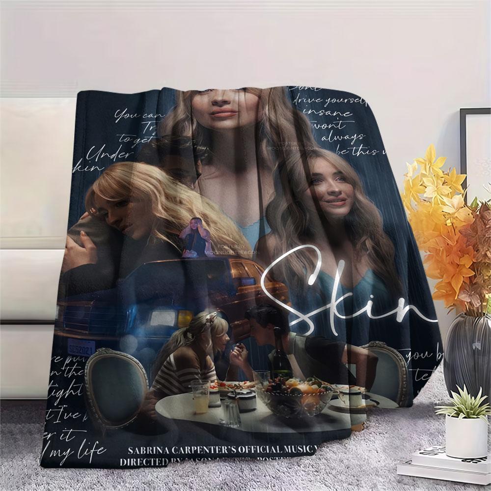 1PC Sabrina Carpenter Rhythm Blanket, High quality Comfortable for All Seasons, Home Decor, Warmth and Comfort
