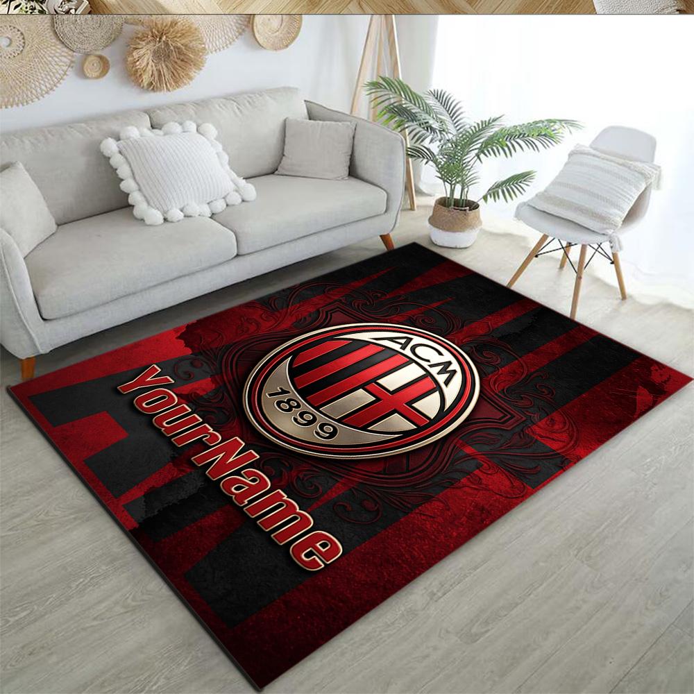 Ac Milan Personalized Text Area Rug Suitable for Decorate room Dormitory Game Room Bedrooms Antislip Carpet Anime Office Decor Wedding Party Gift