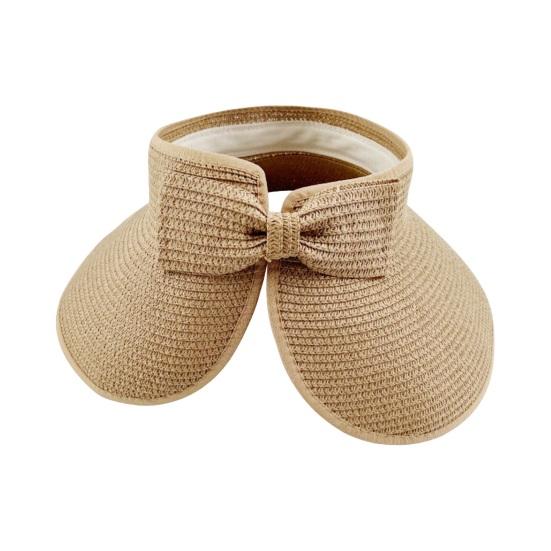 Уличная женская шляпа с пустым верхом, складная шляпа с большими полями и бантом, защита от солнца, защита от ультрафиолета, пляжная соломенная кепка, шляпа для садоводства, рыбалки и путешествий