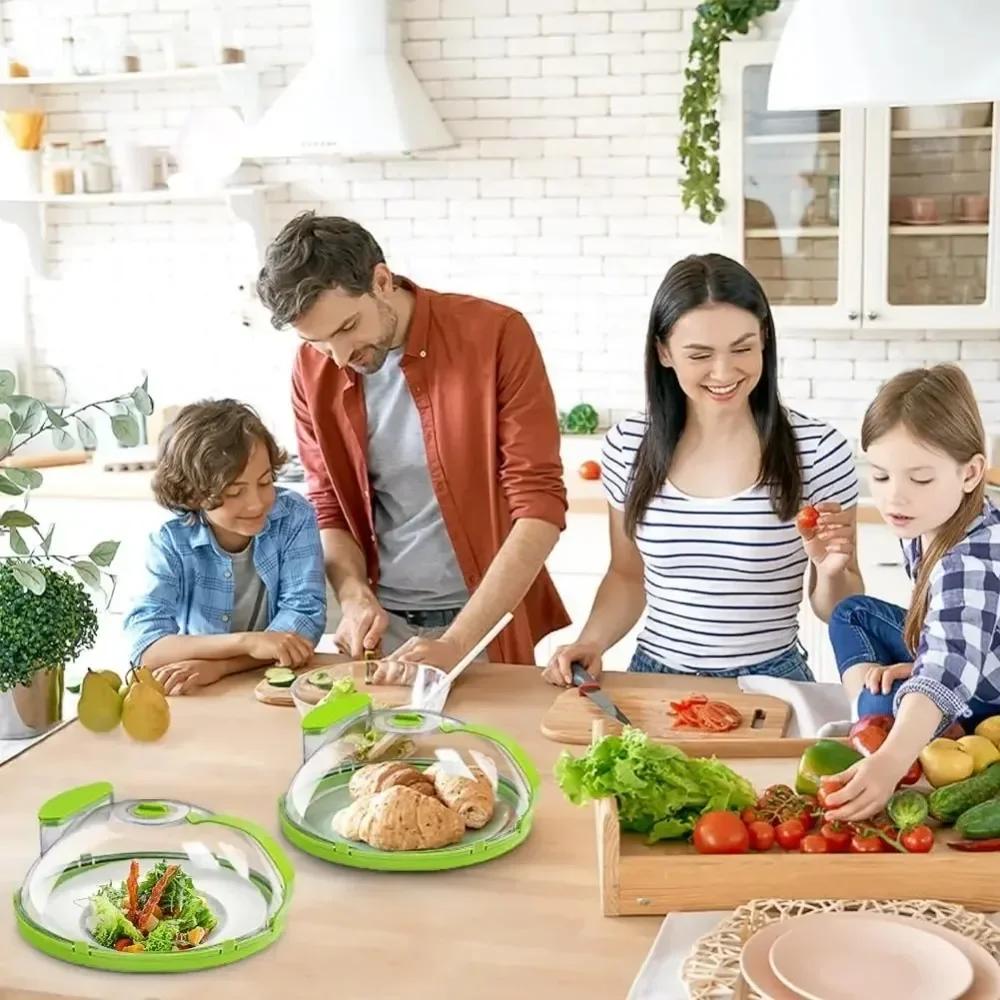 Новости Крышка для микроволновой печи для еды Прозрачная крышка от брызг в микроволновой печи с пароваркой и ручкой Крышки для тарелок 10 дюймов Кухонные гаджеты