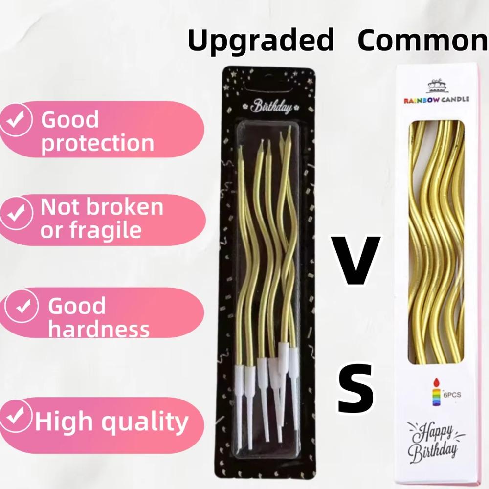 6/pcs10/20setBirthday Candles Spiral Cake Candles Long Thin Cake Candles For Wedding Party And Cake Decoration