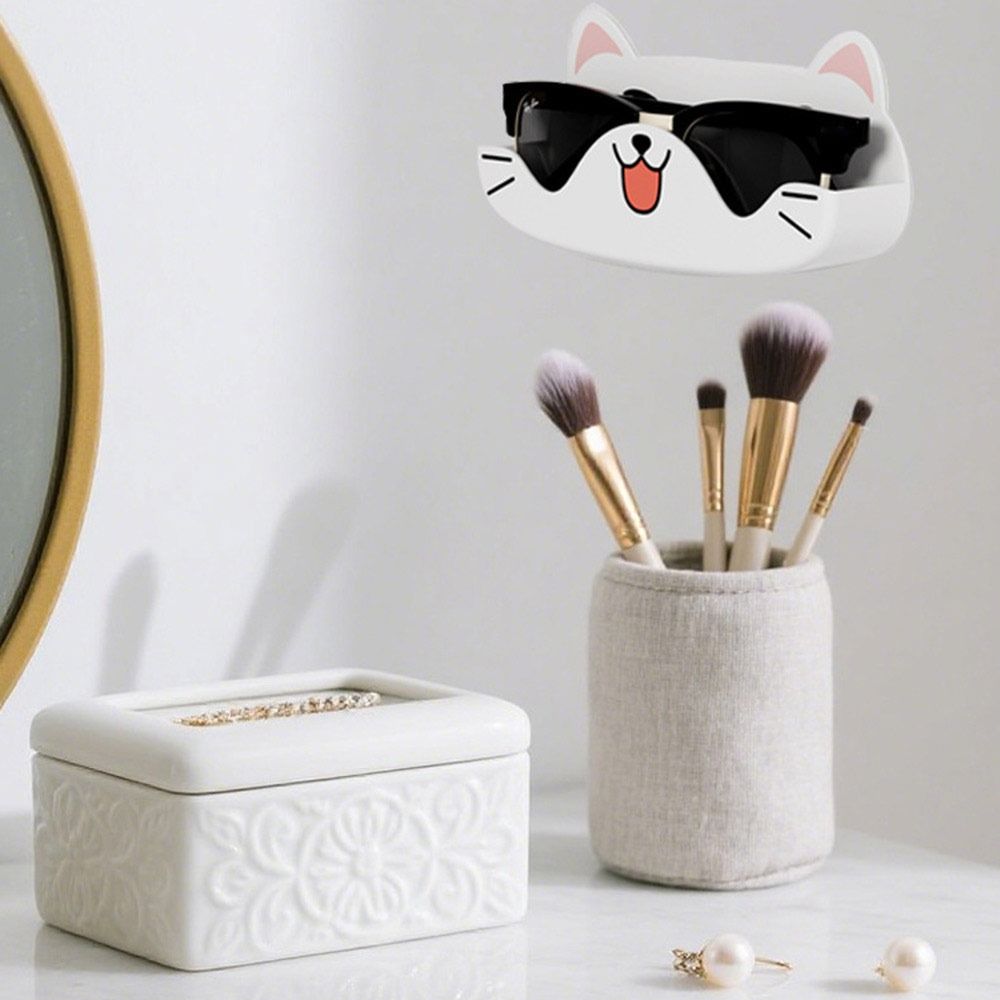 Cartoon Cat Glasses Storage Rack Punch-free Sunglass Organizer for Desktop/Bathroom/Bedroom