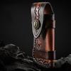 Exquisite Retro Carved Handmade Cowhide Cover For Outdoor Folding Small Knives, Portable Knife Cover And Sheath