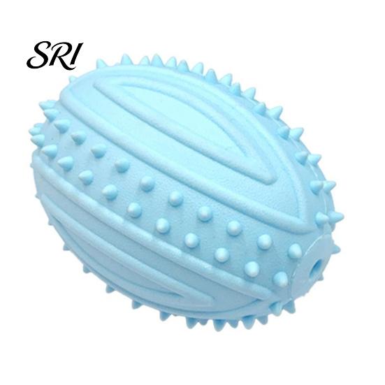 Bite-resistant Toy Dog Teething Toys with Spike Teeth Cleaning Ball Bite-Resistant Rugby Chew Interactive Sound for Small Medium Large Dogs