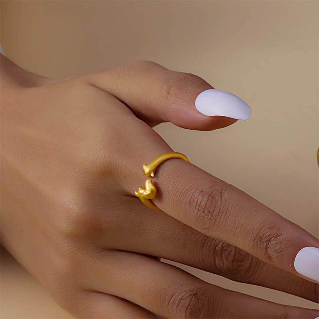 Причудливые кольца-таксы, регулируемые открытые кольца, стильные хип-хоп кольца на пальцы, универсальные панк-аксессуары для женщин, девушек