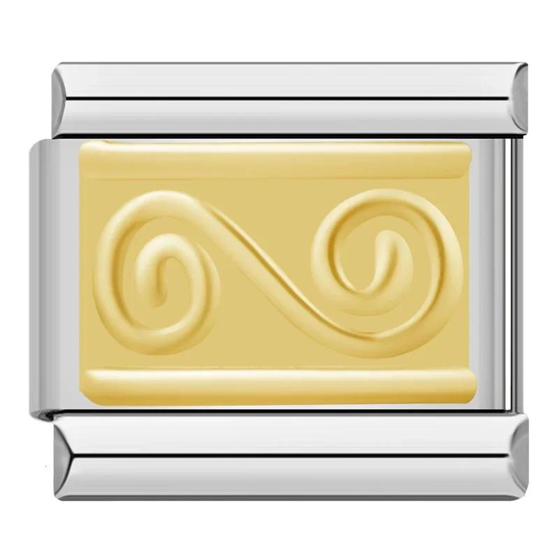 9mm Width Original Daisy Heart Flower Butterfly Cross Green Italian Charm Bracelet Stainless Steel Jewelry Making DJ001