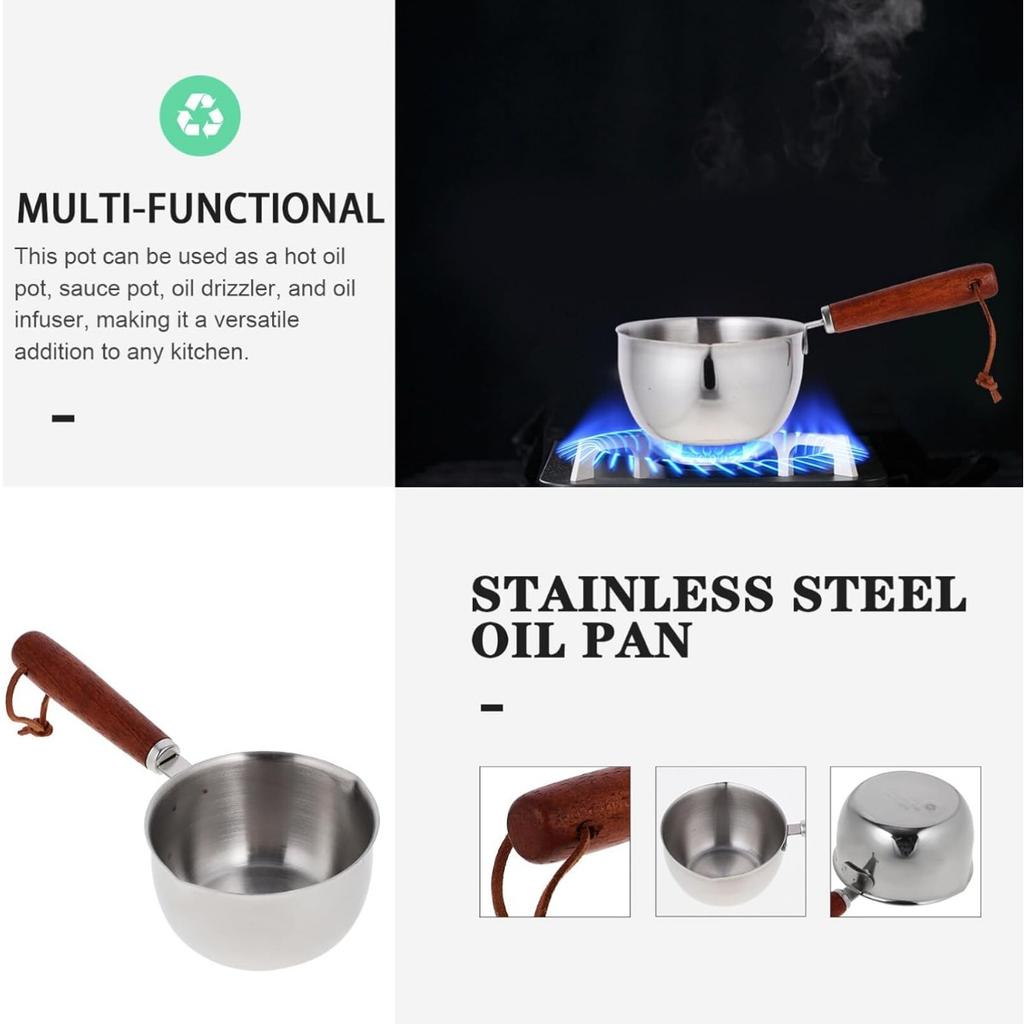 Butter Melting Pot Stainless Steel Saucepan with Spout Butter Warmer Pan Stock Pot Milk Cheese Pot Pouring Oil Pans for Soup Coffee Chocolate Sauce