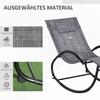 Garden Rocking Chair Recliner With Headrest 155 Cm X 61 Cm X 88 Cm Gray