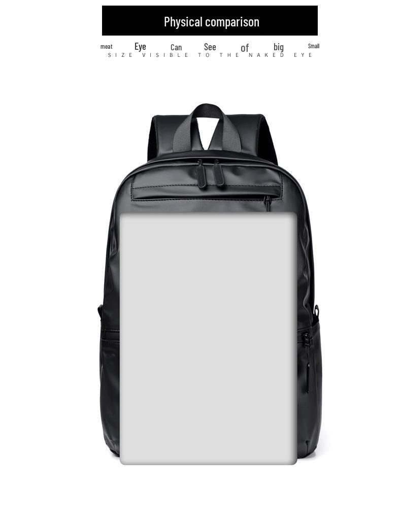 Мужской 15-дюймовый легкий водонепроницаемый кожаный рюкзак - Большая вместимость, модный тренд для бизнеса