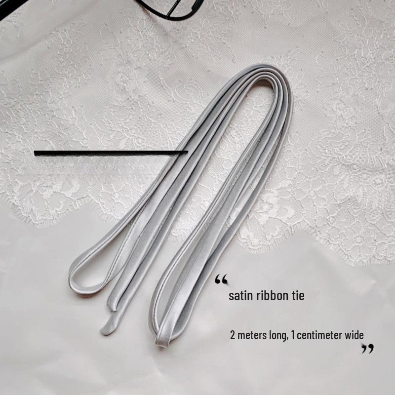 Кружевное свадебное платье с атласной лентой на шнуровке, бантом и повязкой для волос, прочное и универсальное для невест