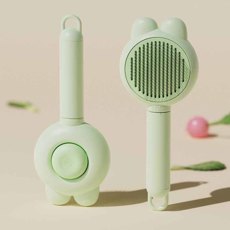 Pet Rabbit & Cat Hair Removal and Massage Comb – Self-Cleaning Detangling Tool for Loose Hair