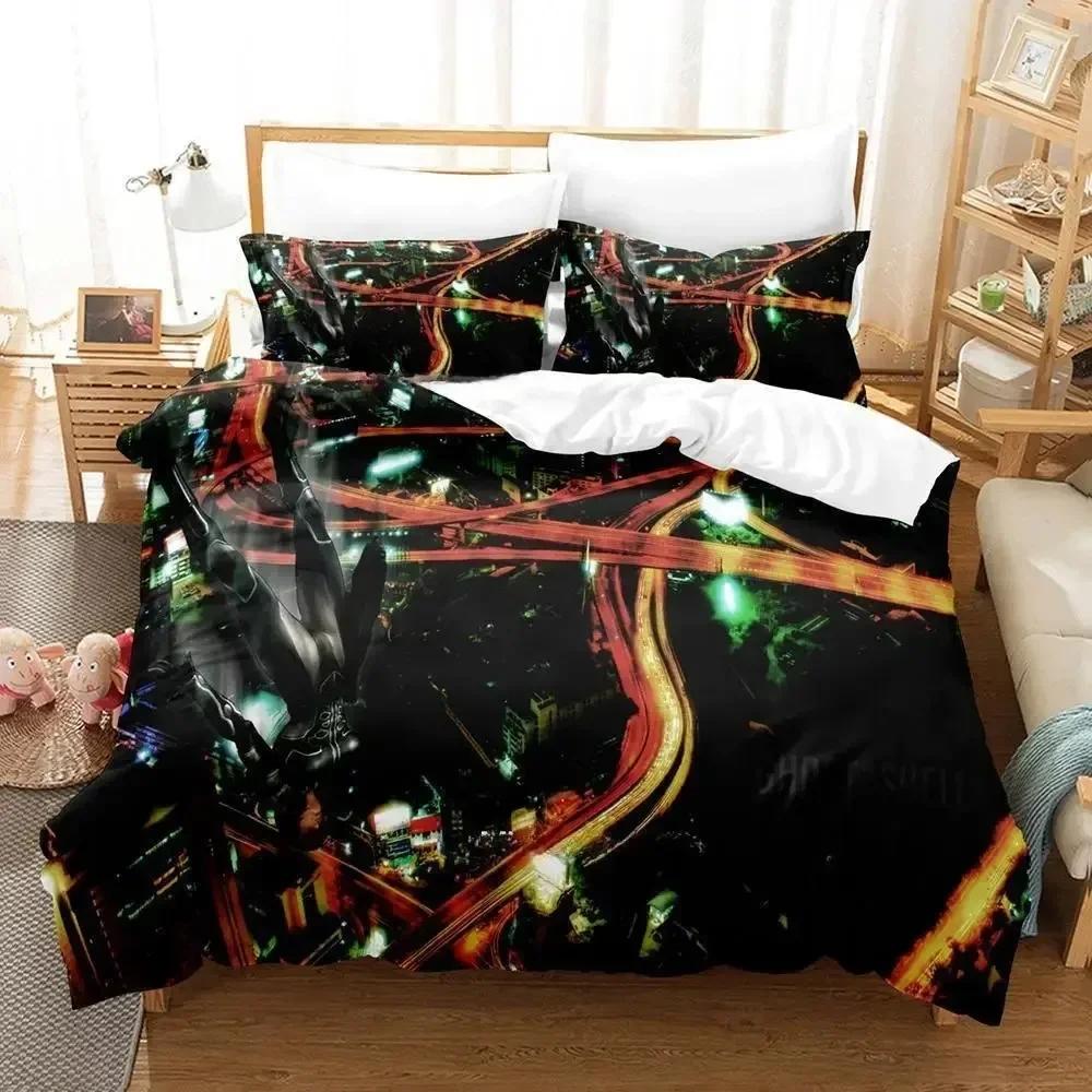 Комплект постельного белья Ghost In The Shell Single Twin Full Queen King Size Bed Set Adult Kids Bedroom Duvetcover Sets 3D Anime Bed Shelf Set