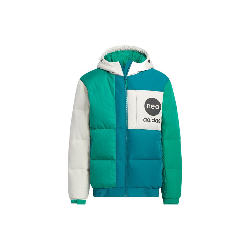 adidas Neo Printed Logo куртка с капюшоном на молнии для мужчин, верхняя одежда, зеленая HN4782