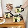 Кружка-кошка с крышкой и ложкой Высококачественная керамическая кружка Кружка для воды для девочки Домашняя Офисная Кофейная кружка Мужская