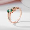 Kinel Green Zircon Silver Color Elemental Ring For Women Luxury Fine Jewelry Rose Gold Color Ring Gift