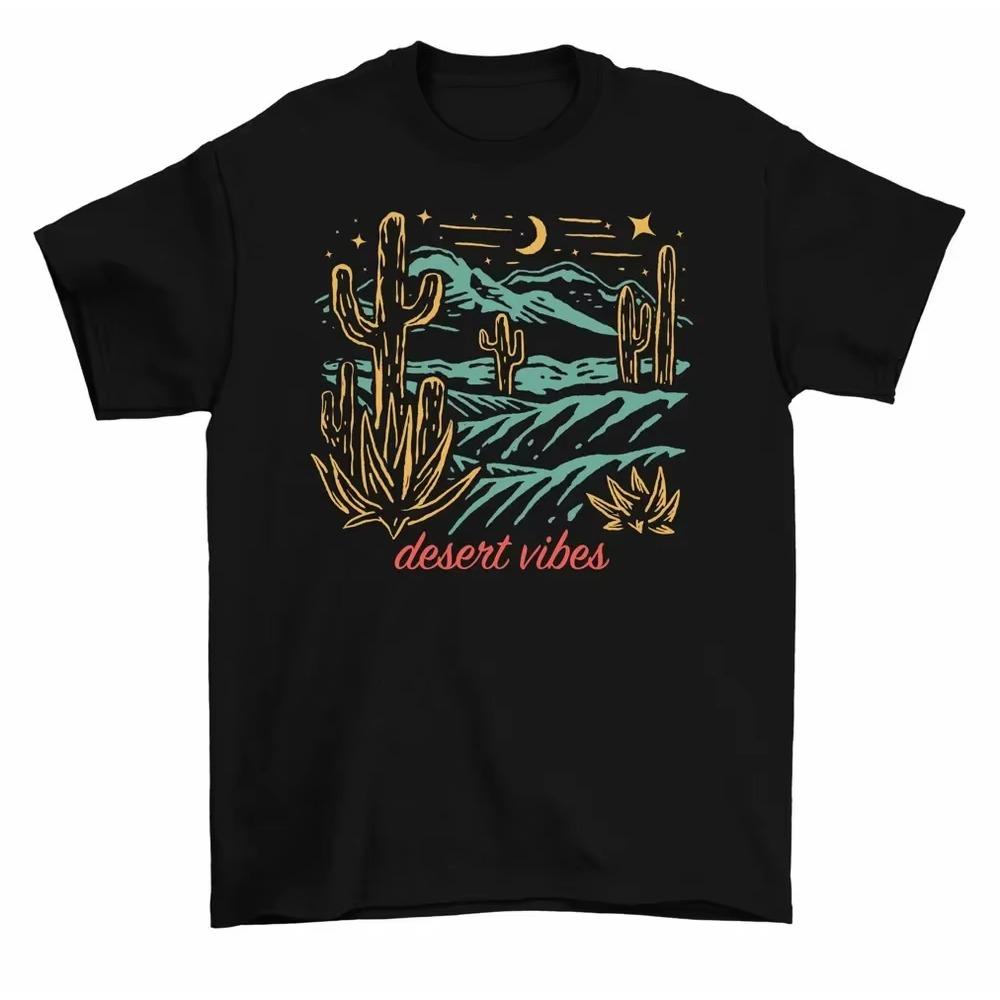Desert Vibes Serene Nature Cactus T-Shirt Men Women High Quality Short Sleeve