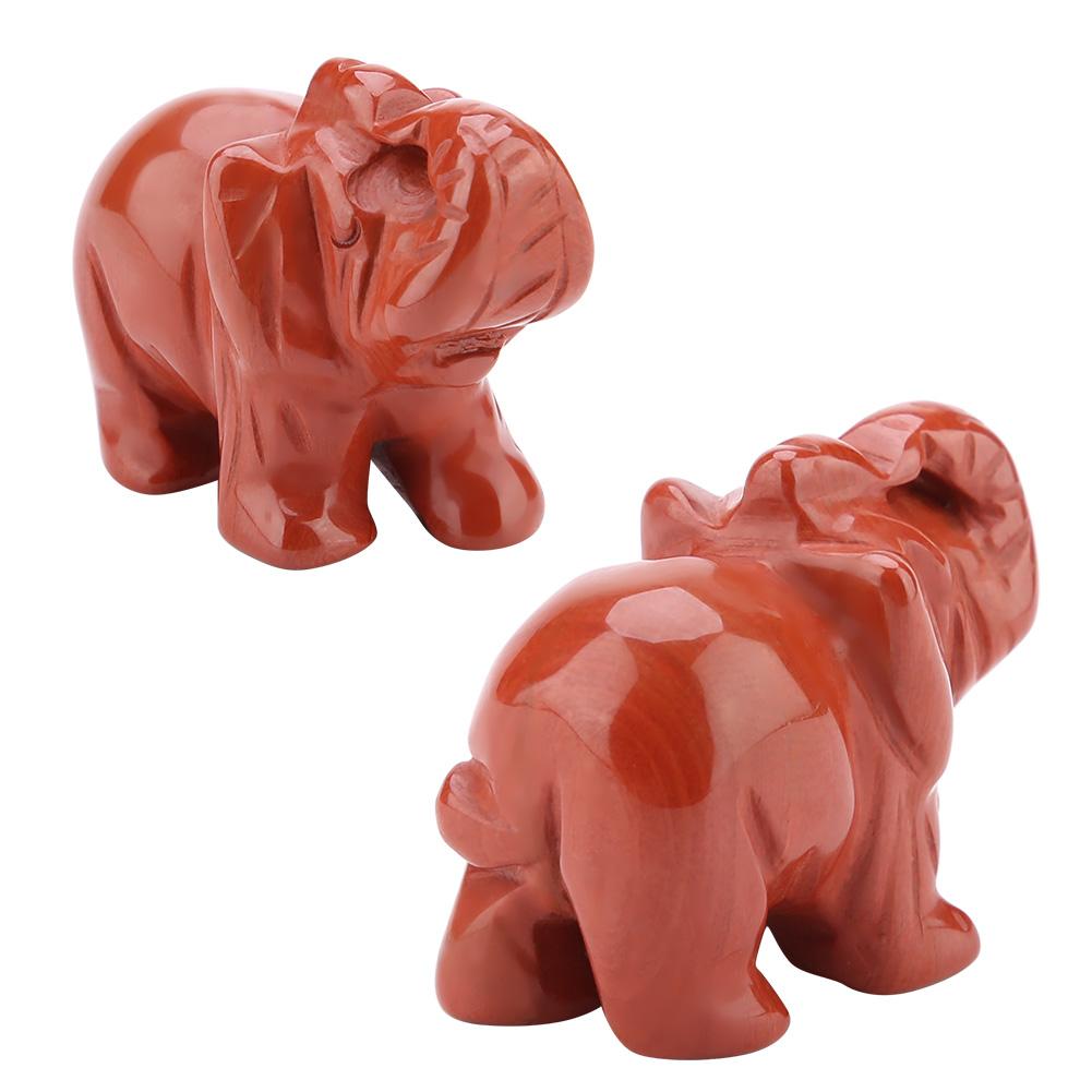 1.5inch Natural Stone Carved Elephant Crystal Figurine Home Decoration Furnishing Article (#06)