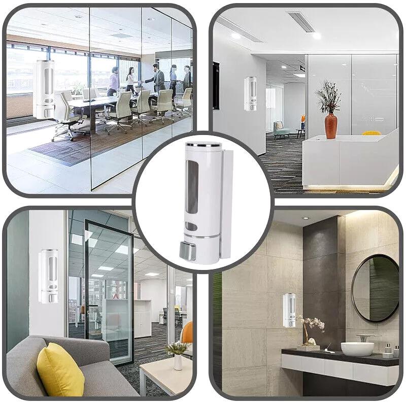 400Ml Shower Soap Dispenser Wall Mounted Shampoo And Conditioner Dispenser Adhesive Handwashing Fluid Dispenser