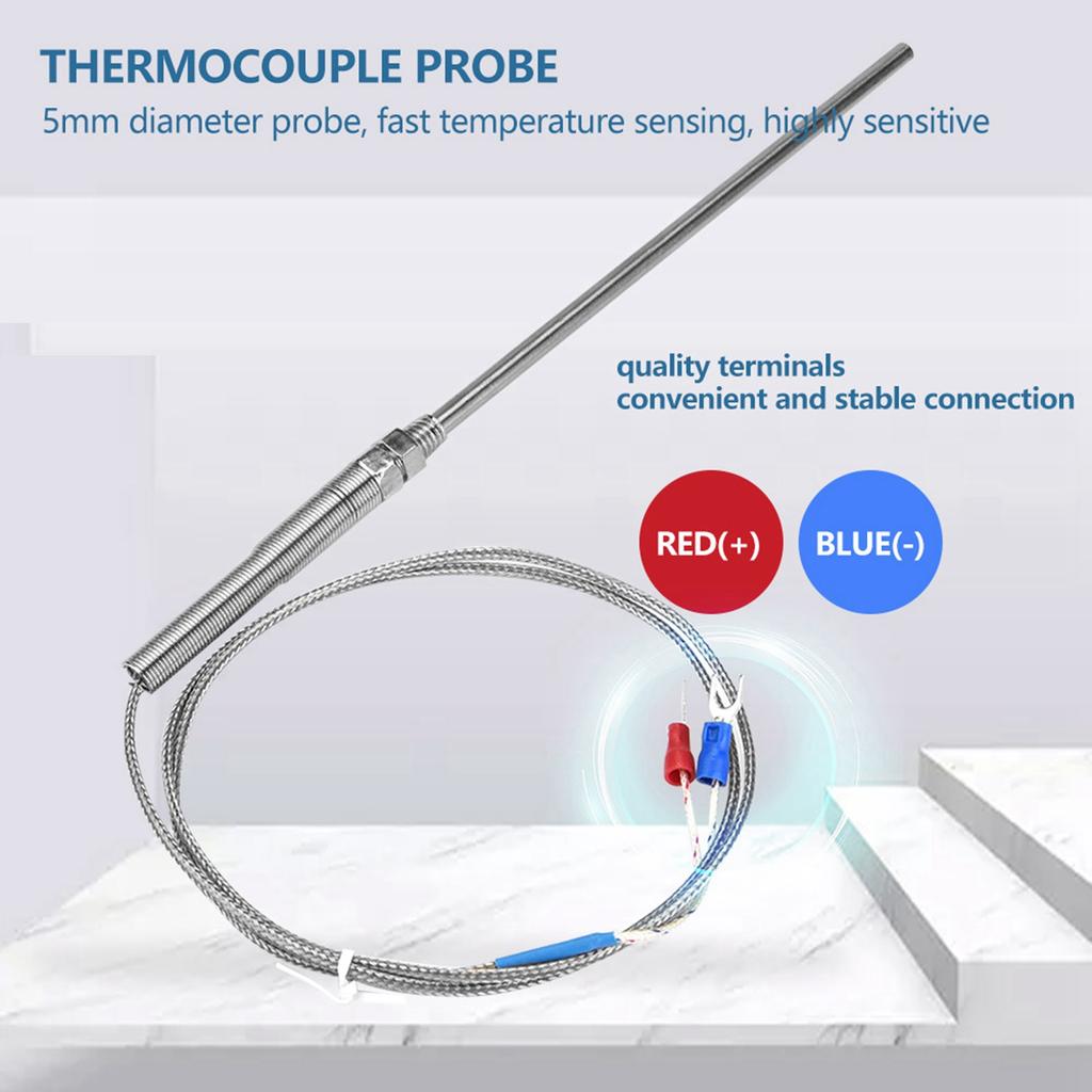 M8 Thread Type K Thermocouple 150mm Probe Temperature Sensor Wire 0-400 celsius (1 m)