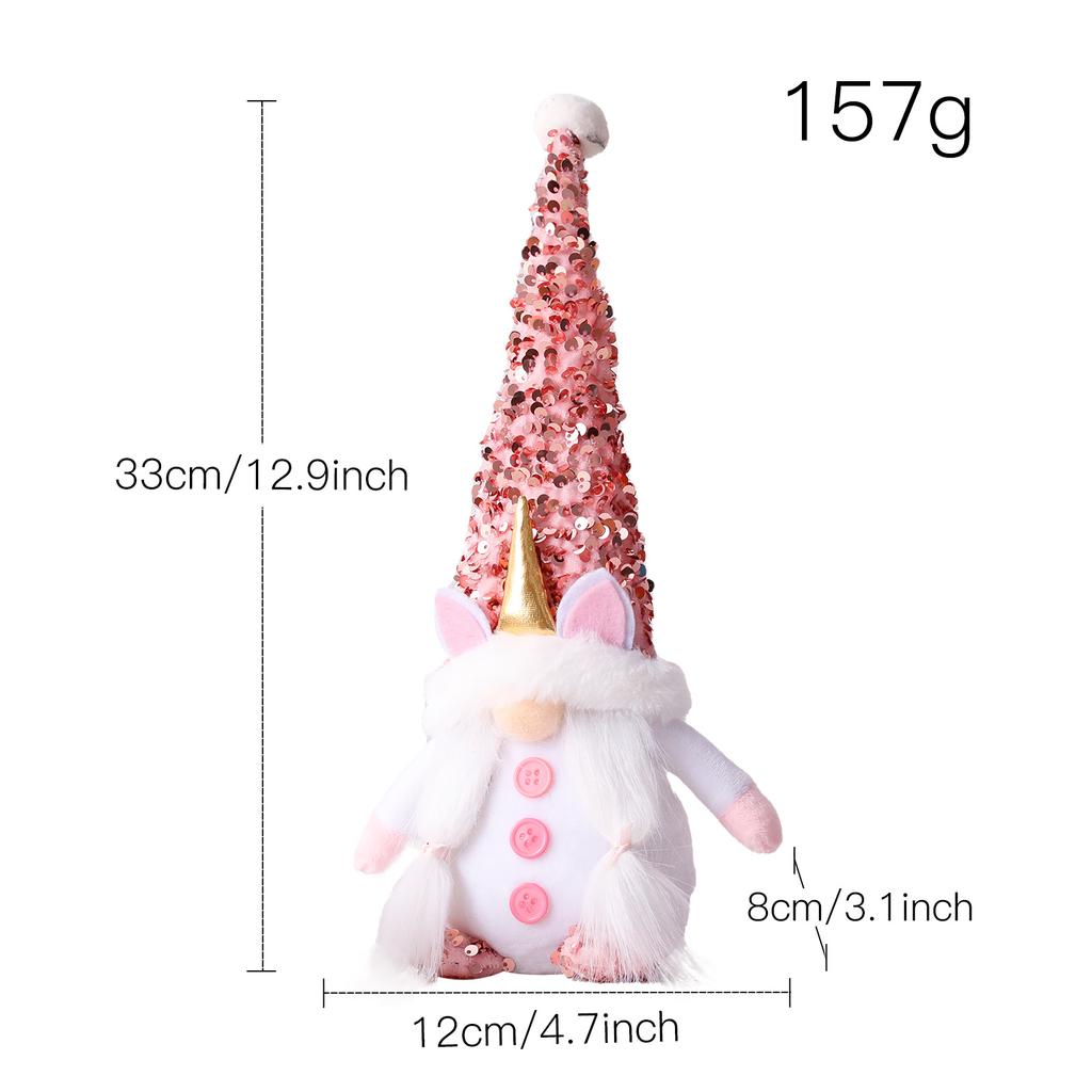 Розовый Единорог Кукла Рудольфа Рождественские украшения Плюшевая кукла Декоративные рождественские украшения для дома отдыха Украшения для вечеринок