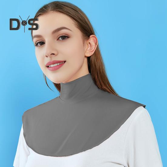Солнцезащитная шаль для защиты шеи, мягкая, гладкая, блестящая ткань, тонкая шаль, многонаправленная защита от ультрафиолета, поддельный воротник