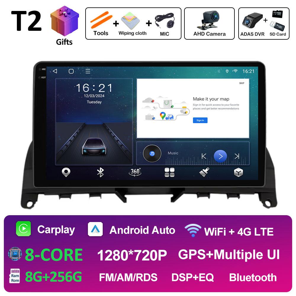 Для Mercedes Benz C Class3 W204 S204 2006 2007 2008 2009 2010 2011 Android 14 Intelligenr System Bluetooth Вентилятор охлаждения GPS Navi